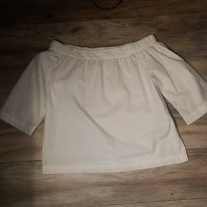 Madewell off shoulder top with slight bell sleeve